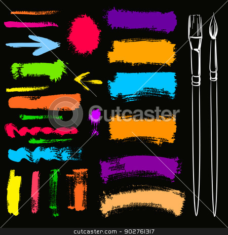 To use this stock image in your creative project, please select the size you need over to the right and click the "Add to Cart" button.
Your downloaded image will come with the Cutcaster watermark removed so don’t worry about the watermark you see on this page. Brushes and grunge painted elements. Vector painted banners stock vector clipart, Brushes and grunge painted elements. Vector painted banners by Essl