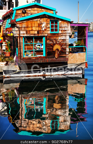 To use this stock image in your creative project, please select the size you need over to the right and click the "Add to Cart" button.
Your downloaded image will come with the Cutcaster watermark removed so don’t worry about the watermark you see on this page. Floating Home Village Brown Houseboat Fisherman's Wharf Reflecti stock photo, Floating Home Village Brown Houseboat Fisherman's Wharf Reflection Inner Harbor, Victoria Vancouver British Columbia Canada Pacific Northwest. Close to the center of Victoria, this area has floating homes, boats, piers, and restuarants. by William Perry