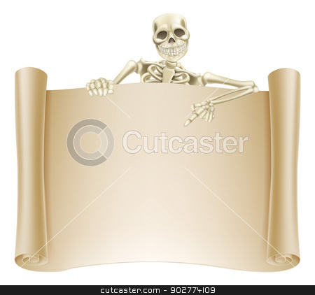 To use this stock image in your creative project, please select the size you need over to the right and click the "Add to Cart" button.
Your downloaded image will come with the Cutcaster watermark removed so don’t worry about the watermark you see on this page. Skeleton Scroll Sign stock vector clipart, An illustration of a scroll sign with a skeleton character pointing down at it. Great for Halloween or other horror theme. by Christos Georghiou