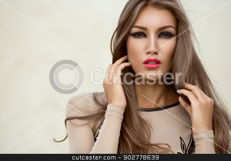 To use this stock image in your creative project, please select the size you need over to the right and click the "Add to Cart" button.
Your downloaded image will come with the Cutcaster watermark removed so don’t worry about the watermark you see on this page. Portrait of a beautiful girl stock photo, Portrait of very beautiful girl on a light background by Artem Zolotaryov