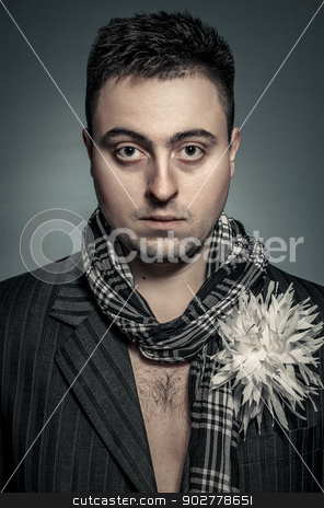 To use this stock image in your creative project, please select the size you need over to the right and click the "Add to Cart" button.
Your downloaded image will come with the Cutcaster watermark removed so don’t worry about the watermark you see on this page. portrait stock photo, Portrait of a stylish man in the photo studio by Artem Zolotaryov