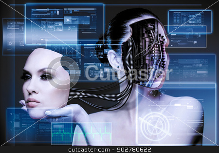 To use this stock image in your creative project, please select the size you need over to the right and click the "Add to Cart" button.
Your downloaded image will come with the Cutcaster watermark removed so don’t worry about the watermark you see on this page. CyberFashion. Abstract techno backgrounds stock photo, CyberFashion. Abstract techno backgrounds by tolokonov
