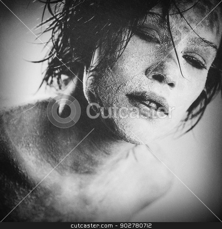 To use this stock image in your creative project, please select the size you need over to the right and click the "Add to Cart" button.
Your downloaded image will come with the Cutcaster watermark removed so don’t worry about the watermark you see on this page. Zombie, grungy female portrait with added scratched texture stock photo, Zombie, grungy female portrait with added scratched texture by tolokonov