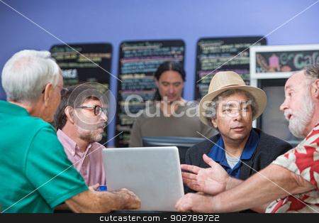 To use this stock image in your creative project, please select the size you need over to the right and click the "Add to Cart" button.
Your downloaded image will come with the Cutcaster watermark removed so don’t worry about the watermark you see on this page. Man Talking with Friends in Cafe stock photo, Man gesturing while talking with friends in cafe by Scott Griessel