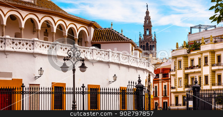 To use this stock image in your creative project, please select the size you need over to the right and click the "Add to Cart" button.
Your downloaded image will come with the Cutcaster watermark removed so don’t worry about the watermark you see on this page. Bull Fight Ring Stadium Cityscape Giralda Spire Bell Tower, Sevi stock photo, Bull Fight Ring Stadium Cityscape Giralda Spire Bell Tower, Seville Cathedral Andalusia Spain by William Perry