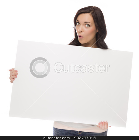 To use this stock image in your creative project, please select the size you need over to the right and click the "Add to Cart" button.
Your downloaded image will come with the Cutcaster watermark removed so don’t worry about the watermark you see on this page. Wide Eyed Mixed Race Female Holding Blank Sign on White stock photo, Beautiful Mixed Race Female Holding Blank Sign Isolated on a White Background.
by Andy Dean