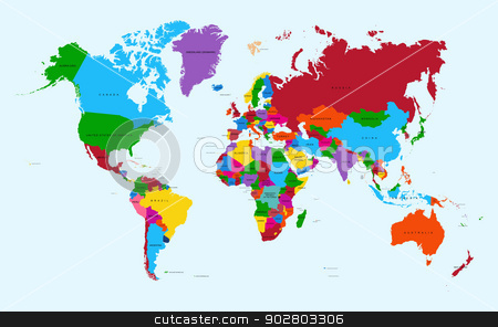 To use this stock image in your creative project, please select the size you need over to the right and click the "Add to Cart" button.
Your downloaded image will come with the Cutcaster watermark removed so don’t worry about the watermark you see on this page. World map, colorful countries atlas EPS10 vector file. stock vector clipart, World map, colorful countries with text Atlas illustration. EPS10 vector file organized in layers for easy editing.
by Cienpies Design
