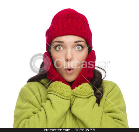 To use this stock image in your creative project, please select the size you need over to the right and click the "Add to Cart" button.
Your downloaded image will come with the Cutcaster watermark removed so don’t worry about the watermark you see on this page. Stunned Mixed Race Woman Wearing Winter Hat and Gloves stock photo, Beautiful Mixed Race Woman Wearing Winter Hat and Gloves Isolated on a White Background. by Andy Dean