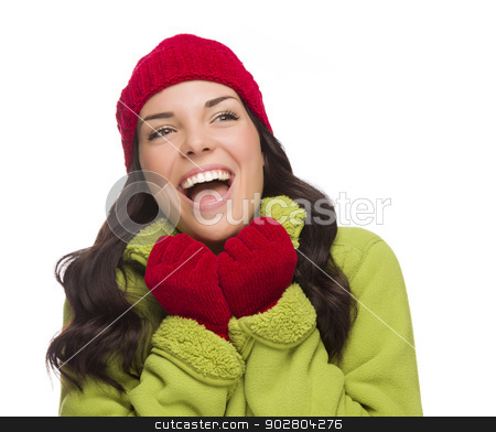 To use this stock image in your creative project, please select the size you need over to the right and click the "Add to Cart" button.
Your downloaded image will come with the Cutcaster watermark removed so don’t worry about the watermark you see on this page. Mixed Race Woman Wearing Hat and Gloves Looking to Side stock photo, Beautiful Mixed Race Woman Wearing Winter Hat and Gloves Looking to the Side Isolated on a White Background. by Andy Dean