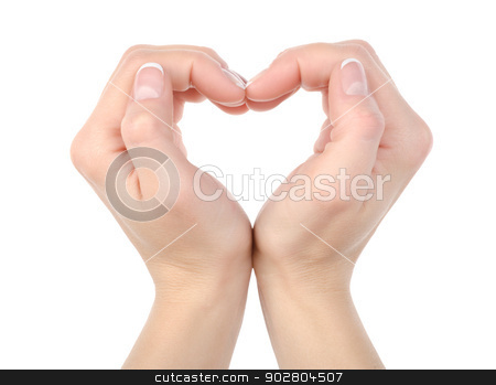 To use this stock image in your creative project, please select the size you need over to the right and click the "Add to Cart" button.
Your downloaded image will come with the Cutcaster watermark removed so don’t worry about the watermark you see on this page. Heart shape isolated stock photo, Love: Hands making a heat shape isolated on white background by Givaga