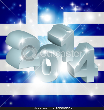 To use this stock image in your creative project, please select the size you need over to the right and click the "Add to Cart" button.
Your downloaded image will come with the Cutcaster watermark removed so don’t worry about the watermark you see on this page. 2014 Greek flag stock vector clipart, Flag of Greece 2014 background. New Year or similar concept by Christos Georghiou