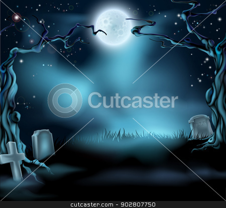 To use this stock image in your creative project, please select the size you need over to the right and click the "Add to Cart" button.
Your downloaded image will come with the Cutcaster watermark removed so don’t worry about the watermark you see on this page. Spooky Halloween Background Scene stock vector clipart, A spooky scary Halloween background scene with full moon, graves and scary trees by Christos Georghiou