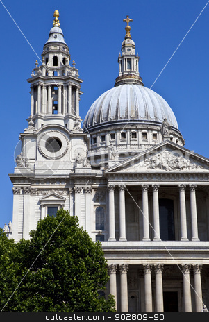 To use this stock image in your creative project, please select the size you need over to the right and click the "Add to Cart" button.
Your downloaded image will come with the Cutcaster watermark removed so don’t worry about the watermark you see on this page. St. Pauls Cathedral in London stock photo, The dome and one of the towers of St. Pauls Cathedral. by Chris Dorney