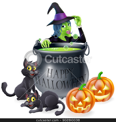 To use this stock image in your creative project, please select the size you need over to the right and click the "Add to Cart" button.
Your downloaded image will come with the Cutcaster watermark removed so don’t worry about the watermark you see on this page. Halloween Cartoon Witch Scene stock vector clipart, Halloween cartoon witch scene with a witch, her black cats, Happy Halloween cauldron and pumpkins. by Christos Georghiou