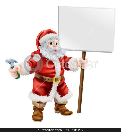 To use this stock image in your creative project, please select the size you need over to the right and click the "Add to Cart" button.
Your downloaded image will come with the Cutcaster watermark removed so don’t worry about the watermark you see on this page. Santa holding hammer and sign stock vector clipart, Cartoon illustration of Santa holding a spanner and sign, great for construction business, carpenter or hardware shop Christmas sale or promotion by Christos Georghiou
