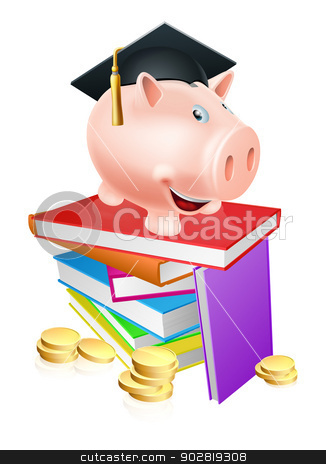To use this stock image in your creative project, please select the size you need over to the right and click the "Add to Cart" button.
Your downloaded image will come with the Cutcaster watermark removed so don’t worry about the watermark you see on this page. Education provision concept stock vector clipart, An education provision financial concept of a piggy bank in a mortar board academic cap standing on a stack of books with gold coins.
by Christos Georghiou