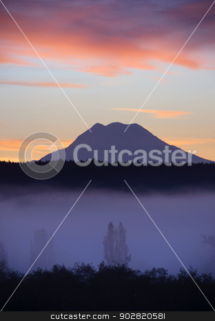 To use this stock image in your creative project, please select the size you need over to the right and click the "Add to Cart" button.
Your downloaded image will come with the Cutcaster watermark removed so don’t worry about the watermark you see on this page. Fog Fills Nisqually Valley Before Sunrise Morning Light Mount Rainier stock photo, Dramatic light makes for a colorful scene before dawn by Christopher Boswell