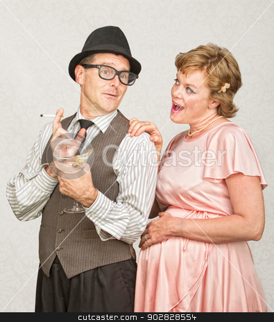 To use this stock image in your creative project, please select the size you need over to the right and click the "Add to Cart" button.
Your downloaded image will come with the Cutcaster watermark removed so don’t worry about the watermark you see on this page. Smoking Man with Pregnant Wife stock photo, Pregnant woman talking with man drinking and smoking by Scott Griessel