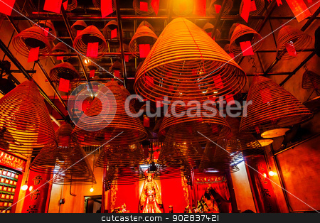 To use this stock image in your creative project, please select the size you need over to the right and click the "Add to Cart" button.
Your downloaded image will come with the Cutcaster watermark removed so don’t worry about the watermark you see on this page. Incense Cones Hanging Chinese Gods Man Mo Temple Hong Kong stock photo, Incense Cones Hanging Chinese Gods Man Tai Man Cheong Man Mo Temple Hollywood Road Hong Kong Island. Temple was built in 1847 and is one of the oldest temple on Hong Kong Island. Man Tai is the literature god.
Chinese characters are not trademarks. Taoist sayings. by William Perry