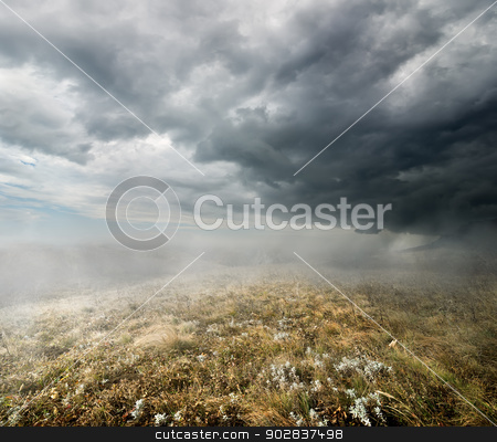 To use this stock image in your creative project, please select the size you need over to the right and click the "Add to Cart" button.
Your downloaded image will come with the Cutcaster watermark removed so don’t worry about the watermark you see on this page. Clouds over the autumn field stock photo, Clouds and fog over the autumn field by Givaga