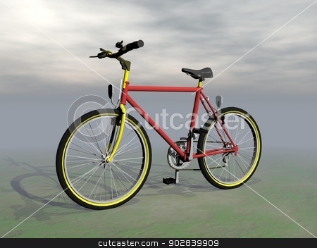 To use this stock image in your creative project, please select the size you need over to the right and click the "Add to Cart" button.
Your downloaded image will come with the Cutcaster watermark removed so don’t worry about the watermark you see on this page. Mountain bike - 3D render stock photo, Red mountain bike in grey cloudy background by Elenarts