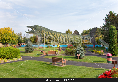 To use this stock image in your creative project, please select the size you need over to the right and click the "Add to Cart" button.
Your downloaded image will come with the Cutcaster watermark removed so don’t worry about the watermark you see on this page. National Freshwater Fishing Hall of Fame stock photo, HAYWARD, WI/USA - SEPTEMBER 28: Unidentified visitors at the National Freshwater Fishing Hall of Fame, a non-profit museum featuring large statues of freshwater fish. September 28, 2013. by Ken Wolter