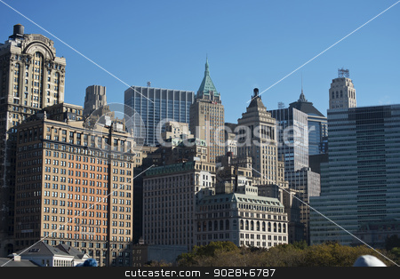 To use this stock image in your creative project, please select the size you need over to the right and click the "Add to Cart" button.
Your downloaded image will come with the Cutcaster watermark removed so don’t worry about the watermark you see on this page. Lower Manhattan stock photo, View of Lower Manhattan in New York City.. by WScott