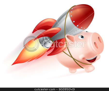 To use this stock image in your creative project, please select the size you need over to the right and click the "Add to Cart" button.
Your downloaded image will come with the Cutcaster watermark removed so don’t worry about the watermark you see on this page. Rocket Piggy Bank stock vector clipart, An illustration of a piggy bank with a rocket on his back flying through the air by Christos Georghiou