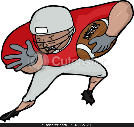 To use this stock image in your creative project, please select the size you need over to the right and click the "Add to Cart" button.
Your downloaded image will come with the Cutcaster watermark removed so don’t worry about the watermark you see on this page. American Football Player Charging stock vector clipart, Isolated American football player running over white background by Eric Basir