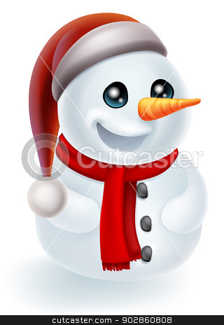 To use this stock image in your creative project, please select the size you need over to the right and click the "Add to Cart" button.
Your downloaded image will come with the Cutcaster watermark removed so don’t worry about the watermark you see on this page. Christmas Snowman in Santa Hat stock vector clipart, Illustration of a cartoon Christmas Snowman in a Santa Hat and red scarf by Christos Georghiou