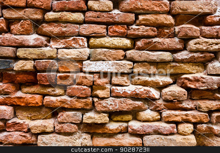 To use this stock image in your creative project, please select the size you need over to the right and click the "Add to Cart" button.
Your downloaded image will come with the Cutcaster watermark removed so don’t worry about the watermark you see on this page. Brick wall stock photo, Beautiful old red brick wall texture background by Alexey Popov