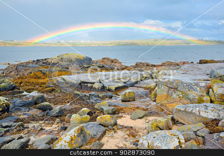 To use this stock image in your creative project, please select the size you need over to the right and click the "Add to Cart" button.
Your downloaded image will come with the Cutcaster watermark removed so don’t worry about the watermark you see on this page. ireland countryside rainbow stock photo, ireland countryside rainbow by Iordache Magdalena