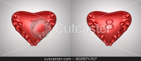 To use this stock image in your creative project, please select the size you need over to the right and click the "Add to Cart" button.
Your downloaded image will come with the Cutcaster watermark removed so don’t worry about the watermark you see on this page. valentine numbers stock photo, number 7 and 8 for valentine day background by apichart