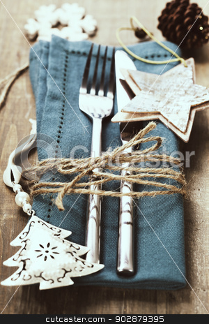 To use this stock image in your creative project, please select the size you need over to the right and click the "Add to Cart" button.
Your downloaded image will come with the Cutcaster watermark removed so don’t worry about the watermark you see on this page. Christmas table place setting stock photo, Christmas table place setting with christmas decorations by klenova