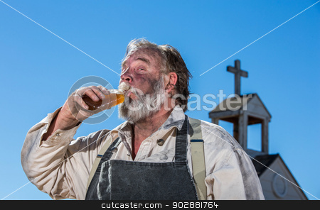 To use this stock image in your creative project, please select the size you need over to the right and click the "Add to Cart" button.
Your downloaded image will come with the Cutcaster watermark removed so don’t worry about the watermark you see on this page. Old West Drunk Drinks stock photo, Old West Drunk Drinks a bottle of Liquor by Scott Griessel
