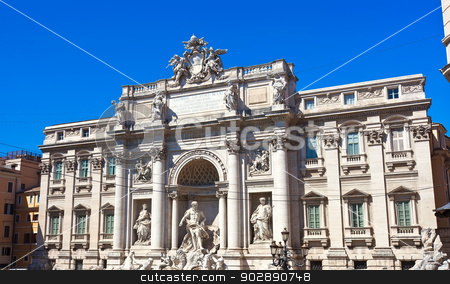 To use this stock image in your creative project, please select the size you need over to the right and click the "Add to Cart" button.
Your downloaded image will come with the Cutcaster watermark removed so don’t worry about the watermark you see on this page. Fountain di Trevi stock photo, Fountain di Trevi - most famous fountain in Rome, Italy by Alexey Popov