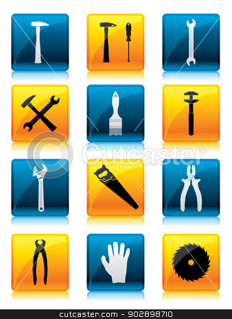 To use this stock image in your creative project, please select the size you need over to the right and click the "Add to Cart" button.
Your downloaded image will come with the Cutcaster watermark removed so don’t worry about the watermark you see on this page. Tool button set stock vector clipart, Shiny button set with tool icons for the web by Mihaly Pal Fazakas