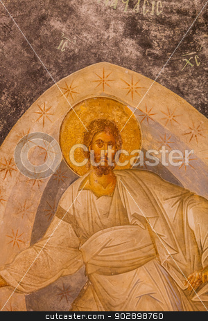 To use this stock image in your creative project, please select the size you need over to the right and click the "Add to Cart" button.
Your downloaded image will come with the Cutcaster watermark removed so don’t worry about the watermark you see on this page. Jesus Mural in Chora Church stock photo, Jesus Ceiling Mural at Chora Church by Scott Griessel