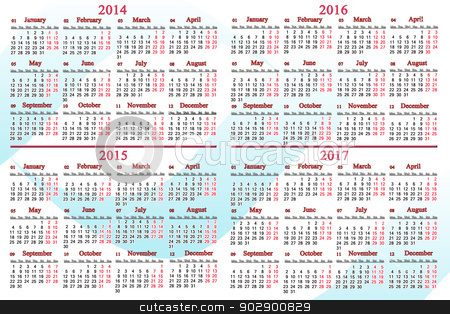 To use this stock image in your creative project, please select the size you need over to the right and click the "Add to Cart" button.
Your downloaded image will come with the Cutcaster watermark removed so don’t worry about the watermark you see on this page. usual calendar for 2014 - 2017 years stock photo, usual office calendar for 2014 - 2017 years by Alexander Matvienko
