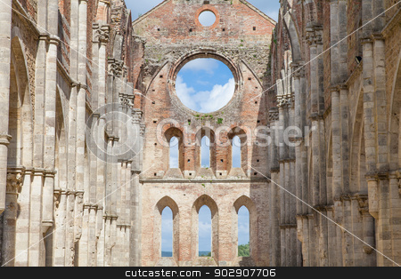 To use this stock image in your creative project, please select the size you need over to the right and click the "Add to Cart" button.
Your downloaded image will come with the Cutcaster watermark removed so don’t worry about the watermark you see on this page. San Galgano Abbey stock photo, Italy, Tuscany region. Medieval San Galgano Abbey. by Paolo Gallo