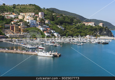 To use this stock image in your creative project, please select the size you need over to the right and click the "Add to Cart" button.
Your downloaded image will come with the Cutcaster watermark removed so don’t worry about the watermark you see on this page. Agropoli stock photo, docks by Pierangelo Roberto