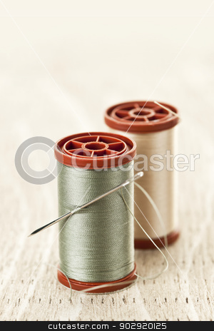 To use this stock image in your creative project, please select the size you need over to the right and click the "Add to Cart" button.
Your downloaded image will come with the Cutcaster watermark removed so don’t worry about the watermark you see on this page. Thread and needle stock photo, Two spools of thread with needle for sewing by Elena Elisseeva