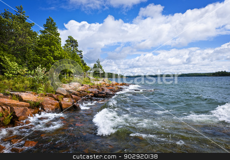 To use this stock image in your creative project, please select the size you need over to the right and click the "Add to Cart" button.
Your downloaded image will come with the Cutcaster watermark removed so don’t worry about the watermark you see on this page. Rocky shore in Georgian Bay stock photo, Rocky lake shore of Georgian Bay in Killbear provincial park near Parry Sound, Ontario, Canada. by Elena Elisseeva