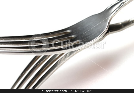 To use this stock image in your creative project, please select the size you need over to the right and click the "Add to Cart" button.
Your downloaded image will come with the Cutcaster watermark removed so don’t worry about the watermark you see on this page. Fork stock photo, two forks on a white background by Karma Shuford