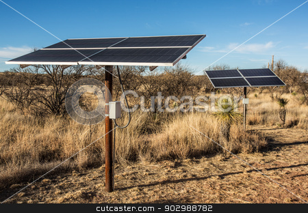 To use this stock image in your creative project, please select the size you need over to the right and click the "Add to Cart" button.
Your downloaded image will come with the Cutcaster watermark removed so don’t worry about the watermark you see on this page. Desert Solar Panels stock photo, Small Solar Panel in Desert Setting by Scott Griessel