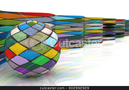 To use this stock image in your creative project, please select the size you need over to the right and click the "Add to Cart" button.
Your downloaded image will come with the Cutcaster watermark removed so don’t worry about the watermark you see on this page. Mosaic ball against the background of colorful waves stock photo, The mosaic ball against the background of colorful waves by Guru3D