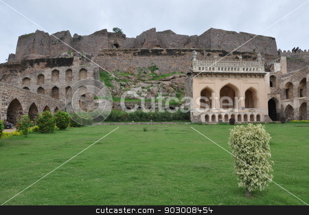 To use this stock image in your creative project, please select the size you need over to the right and click the "Add to Cart" button.
Your downloaded image will come with the Cutcaster watermark removed so don’t worry about the watermark you see on this page. Golconda Fort in Hyderabad stock photo, Golconda Fort in Hyderabad, India by Ritu Jethani
