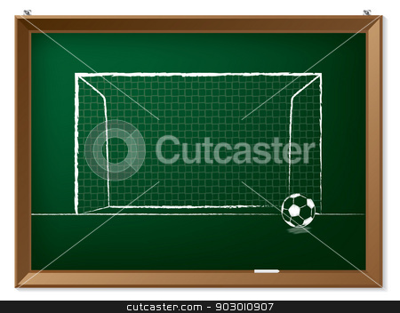 To use this stock image in your creative project, please select the size you need over to the right and click the "Add to Cart" button.
Your downloaded image will come with the Cutcaster watermark removed so don’t worry about the watermark you see on this page. Soccer ball with gate on chalkboard stock vector clipart, Soccer ball with gate drawn on green chalkboard by Mihaly Pal Fazakas