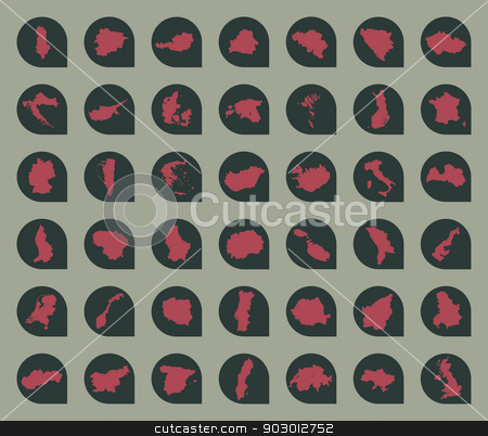 To use this stock image in your creative project, please select the size you need over to the right and click the "Add to Cart" button.
Your downloaded image will come with the Cutcaster watermark removed so don’t worry about the watermark you see on this page. European map buttons stock photo, Set of European map buttons in flat web design style. by Martin Crowdy