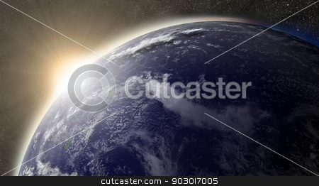 To use this stock image in your creative project, please select the size you need over to the right and click the "Add to Cart" button.
Your downloaded image will come with the Cutcaster watermark removed so don’t worry about the watermark you see on this page. Sun over Pacific ocean stock photo, Sunset over Pacific ocean on planet Earth viewed from space with Moon and stars in the background. Elements of this image furnished by NASA. by Harvepino